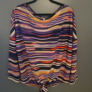 White Birch Women's Striped Long Sleeve Top